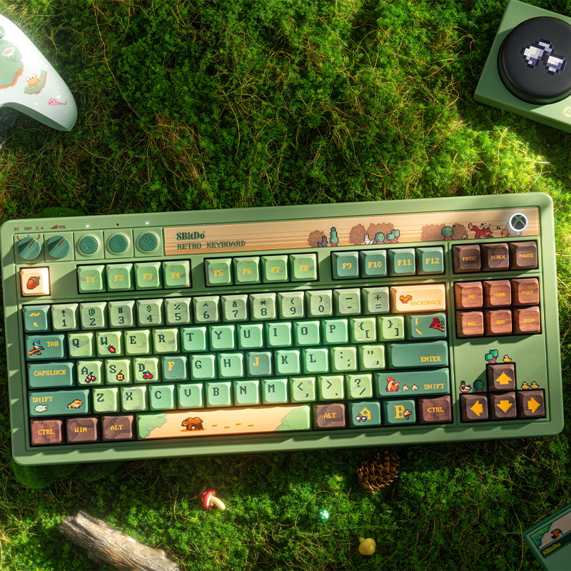8BitDo Retro 87 Mechanical Keyboard - Forest Wonder